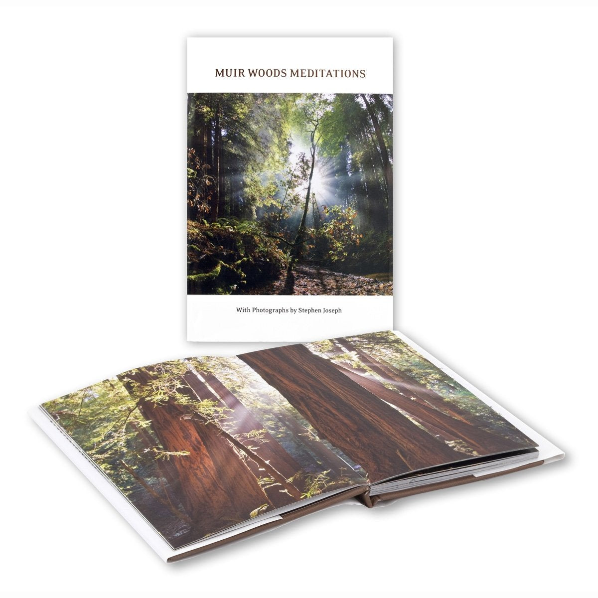 Muir Woods Meditations book, featuring full-color photographs of California's redwood forests.