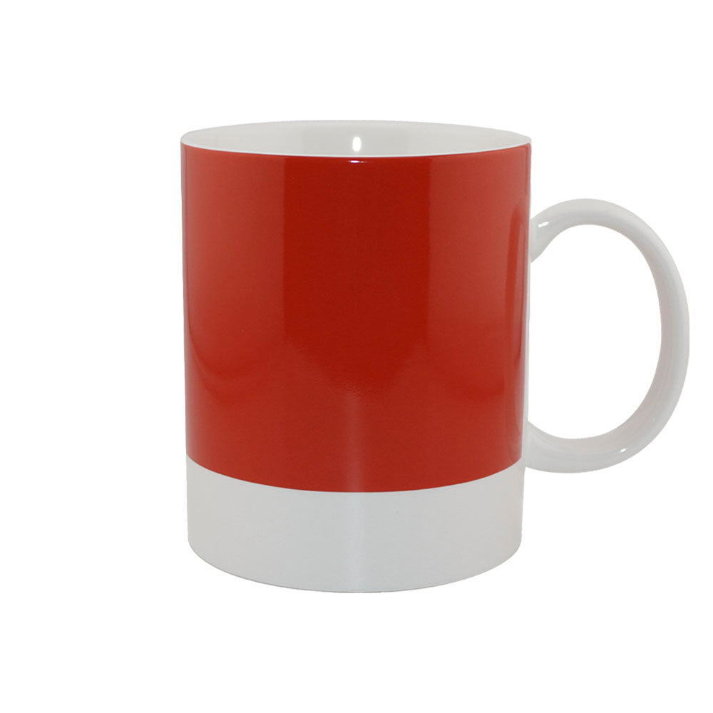 Golden Gate Bridge International Orange Pantone mug with white base and handle on a white background