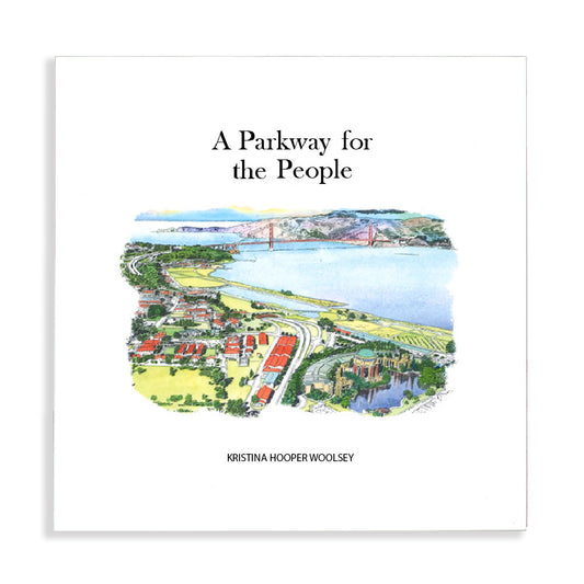 Photograph of book A Parkway for the People by Kristina Hooper Woolsey, front cover.